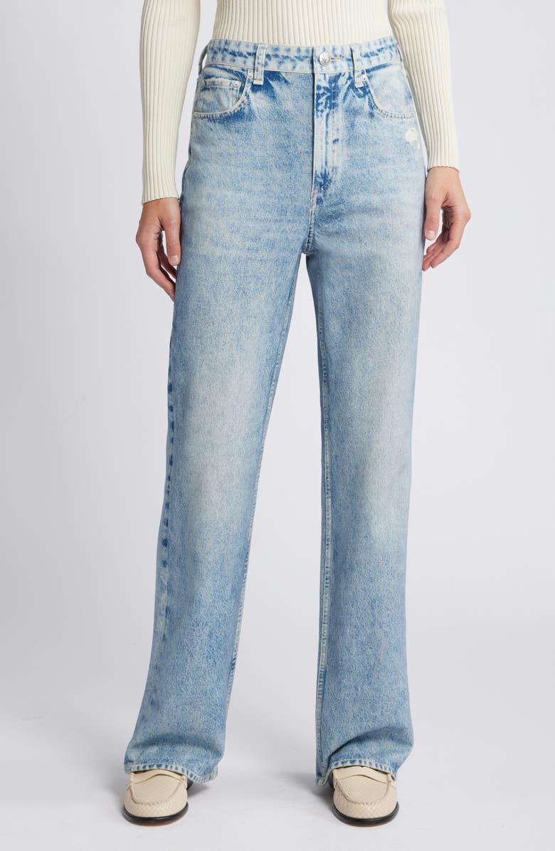 rag & bone rb Miramar Shea Relaxed Straight Cotton Terry Sweatpant Jeans, Main, color, Riverly