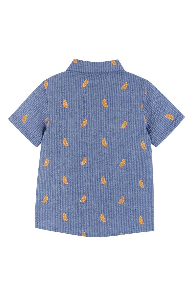 Andy & Evan Kids' Print Seersucker Short Sleeve Button-Up Shirt, Alternate, color, 