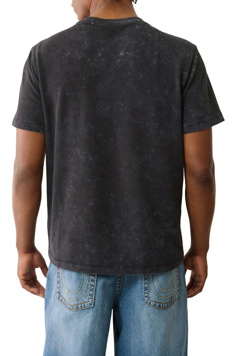 True Religion Stonewashed Piqué Henley, Alternate, color, Jet Black