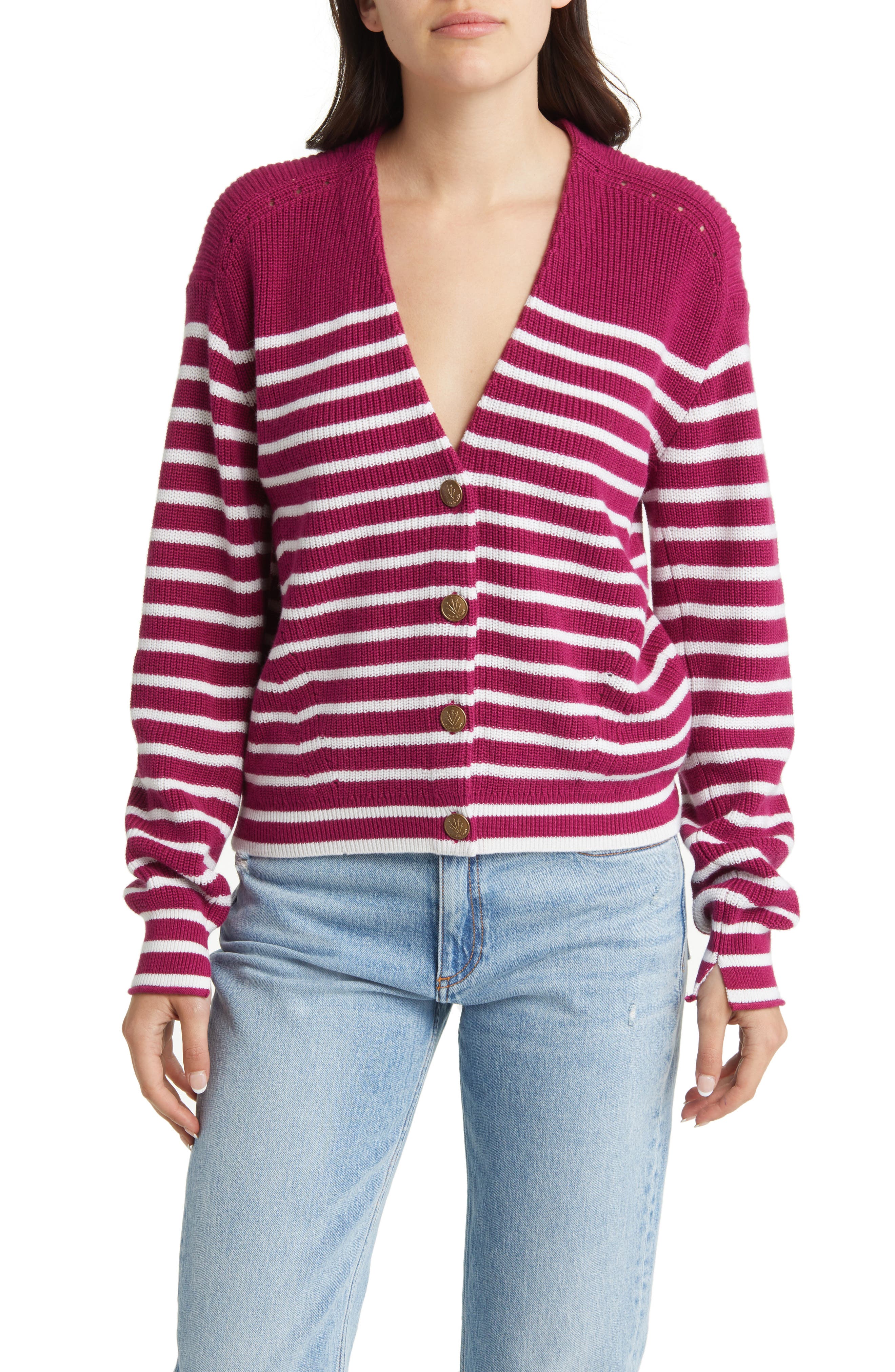 rag & bone Brianne Stripe Cotton & Cashmere Cardigan