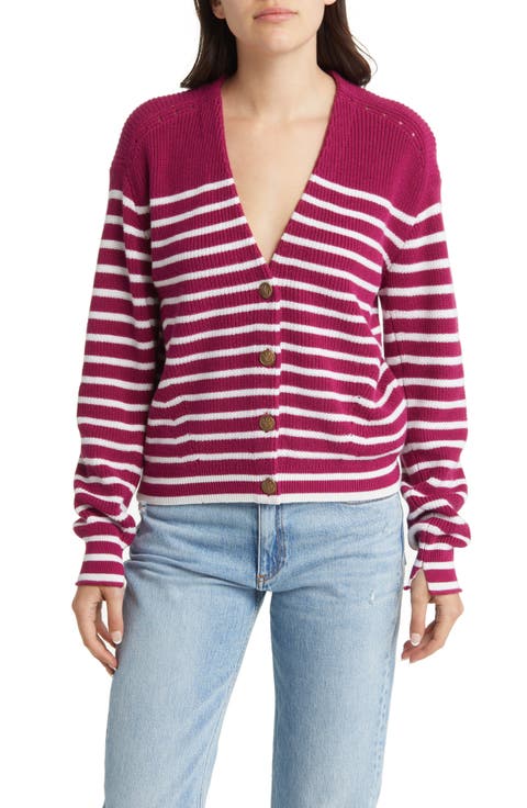 Brianne Stripe Cotton & Cashmere Cardigan