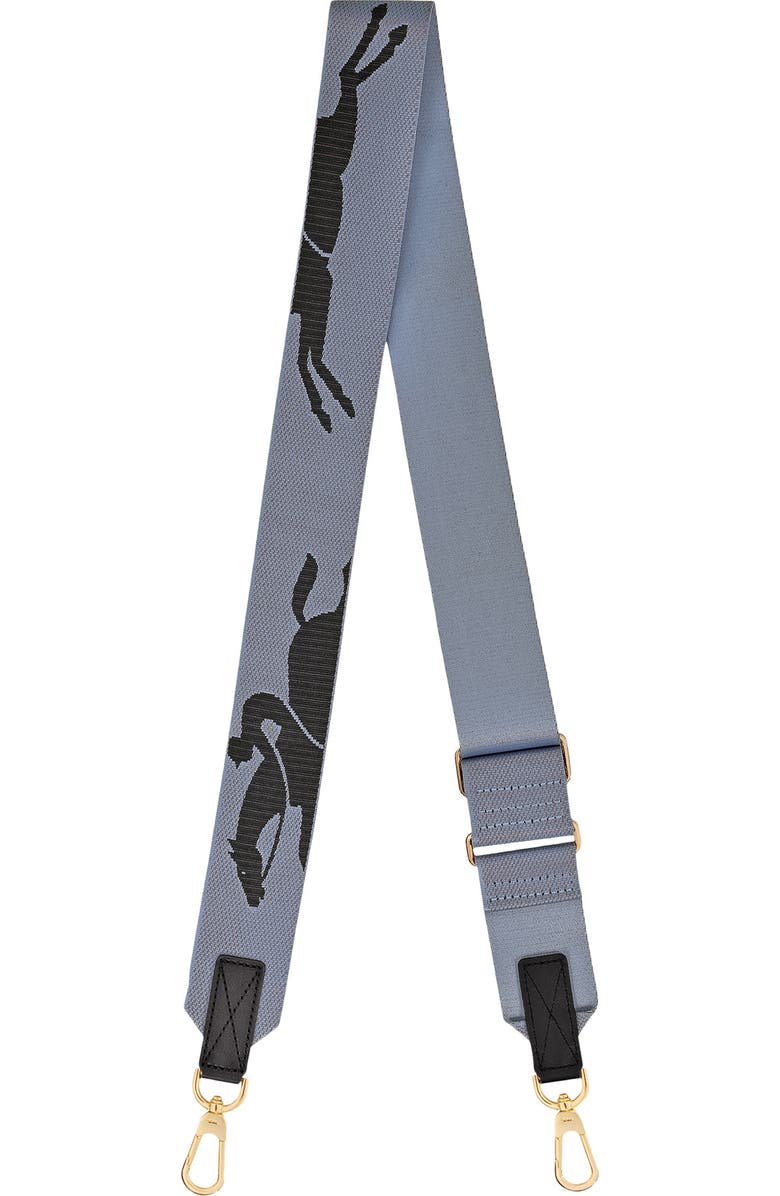 Longchamp Logo Jacquard Canvas Shoulder Strap, Main, color, Slate