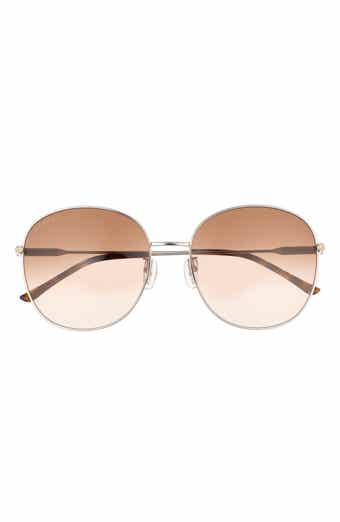 Gucci 59mm Polarized Round Sunglasses