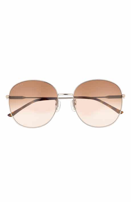 Gucci 59mm Polarized Round Sunglasses