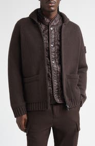 Stone Island Ghost Cashmere Cardigan with Detachable Quilted Lining