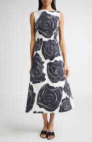 Marni Cybele Print Cotton Poplin A-Line Dress