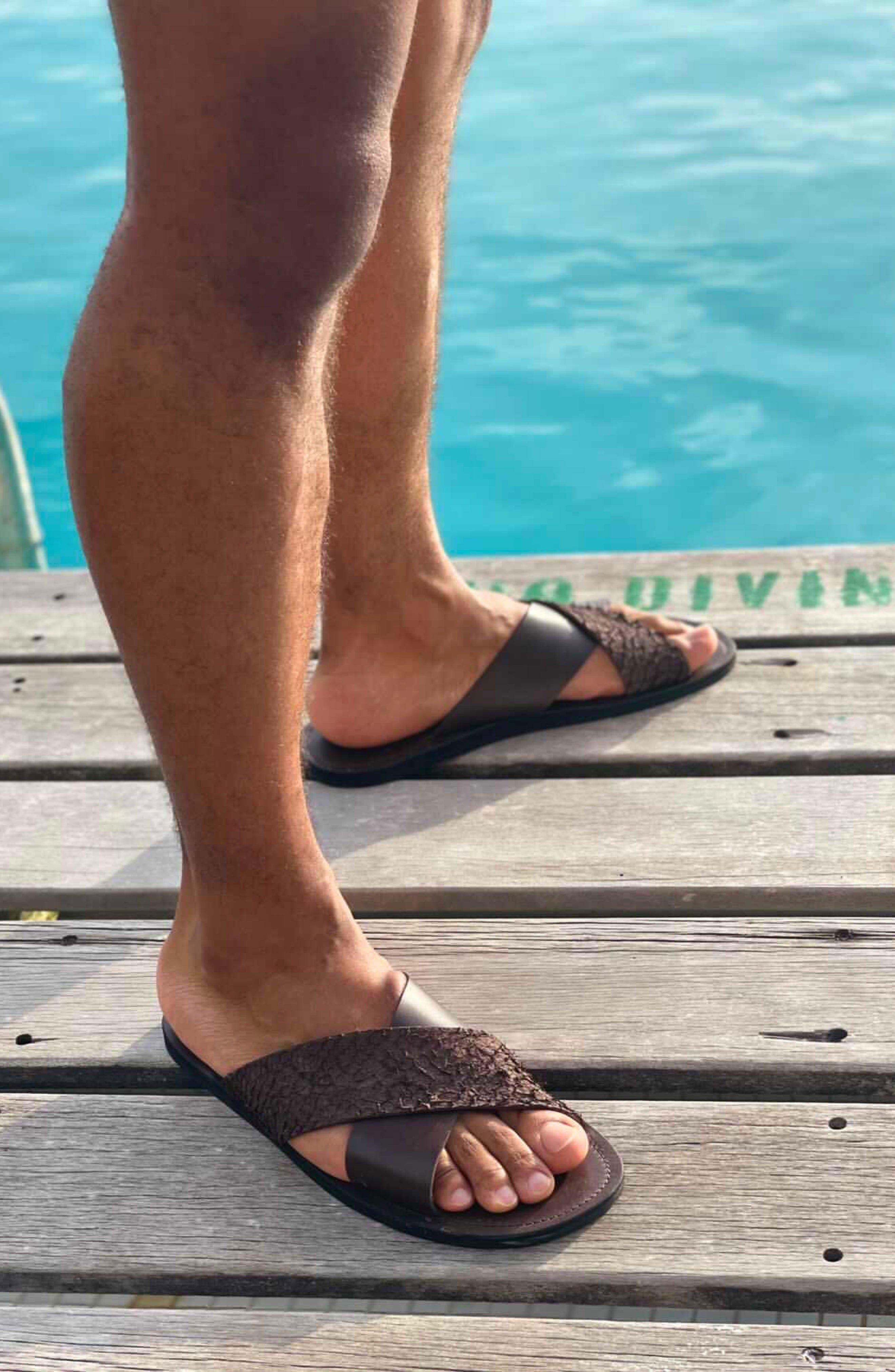 Pike Leather Sandal, Alternate, color, Mahogany
