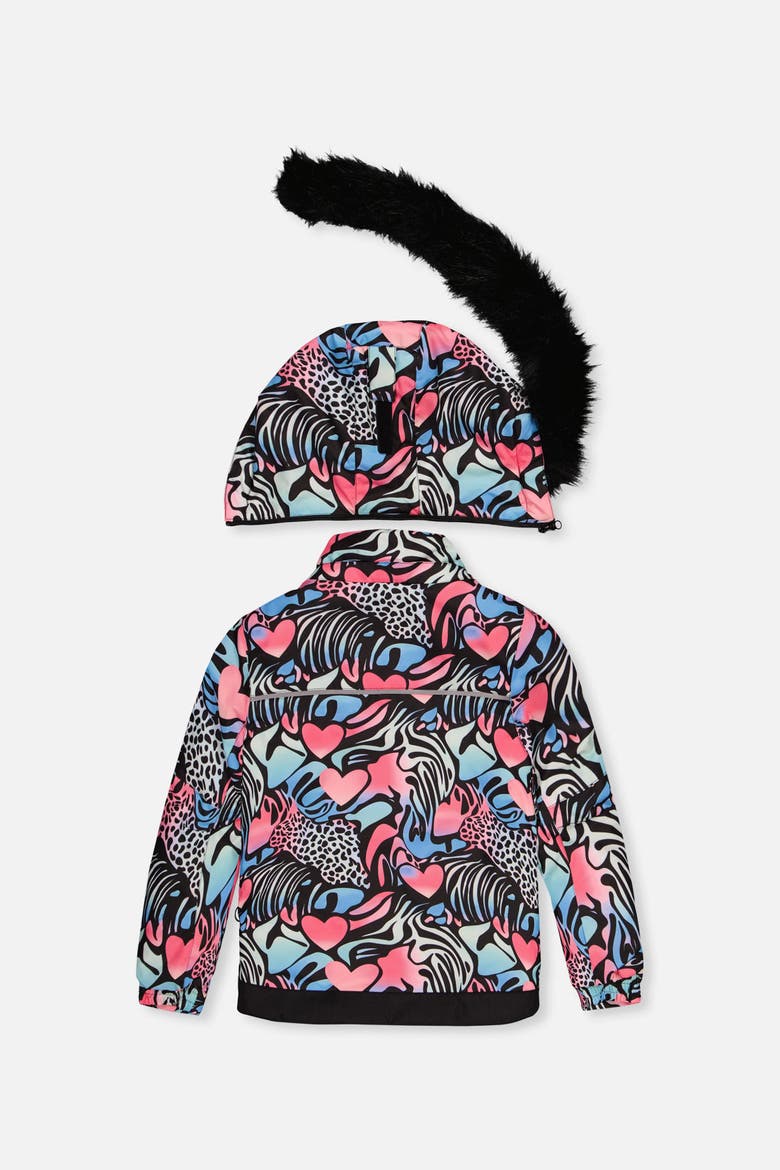 Zebra Play Jacket & Reinforced Pants Two Piece Snowsuit, Alternate, color, Black Zebra Print