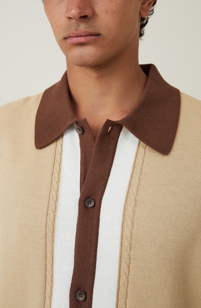 Cotton On Pablo Cotton Short Sleeve Button-Up Knit Shirt, Alternate, color,