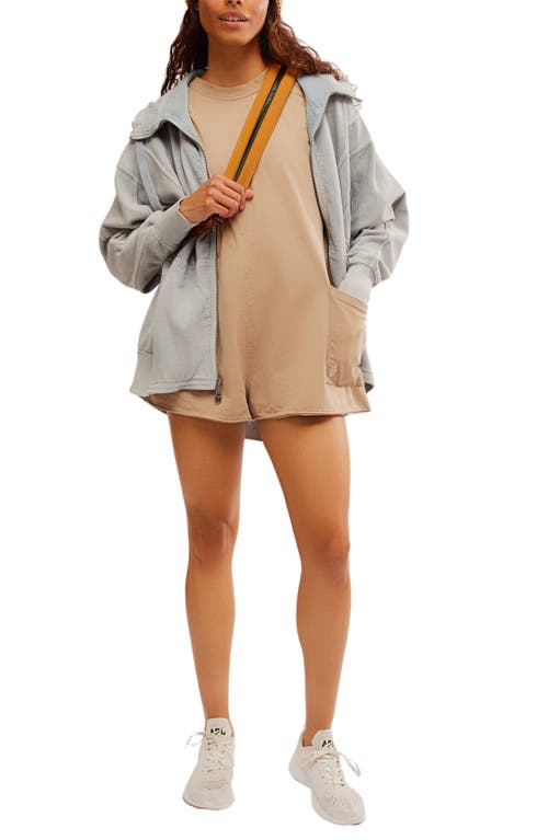 Free People Fp Movement Hot Shot T-shirt Romper In Mocha Latte