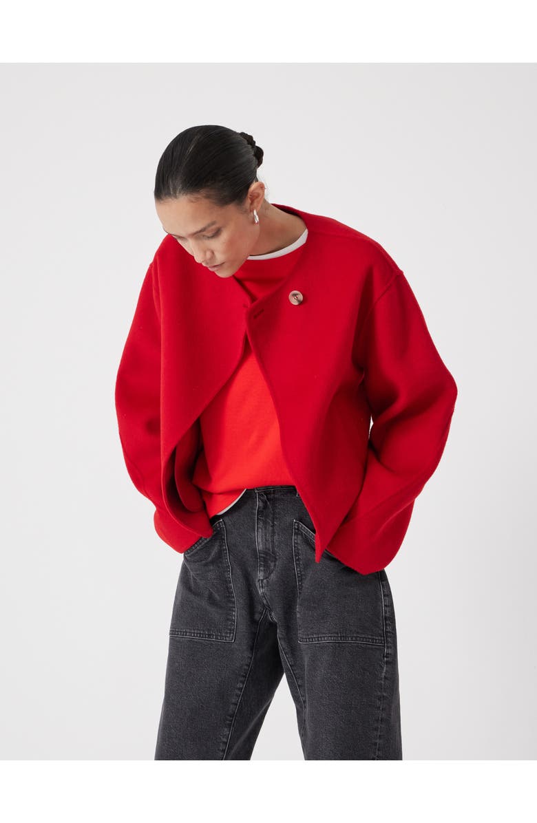 Hush Linnie Double Faced Collarless Jacket, Alternate, color, Bright Red