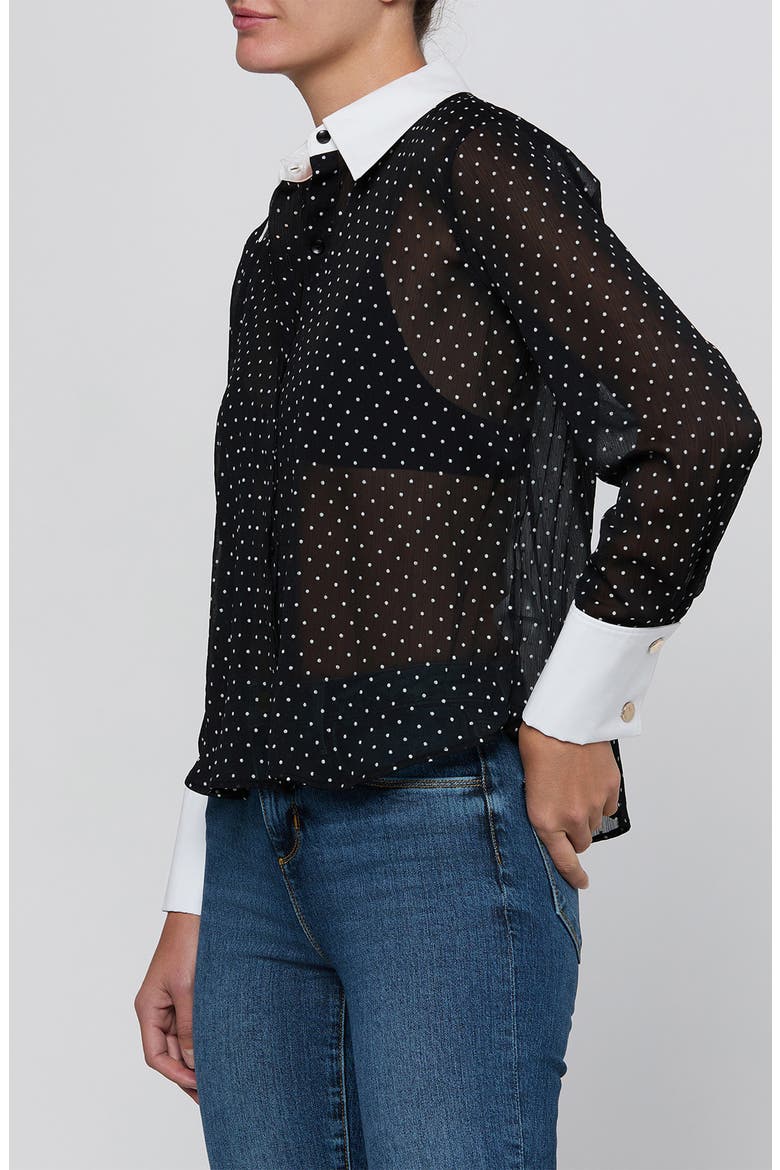 Sona Polka Dot Shirt, Alternate, color, BLACK/ WHITE POLKA DOT