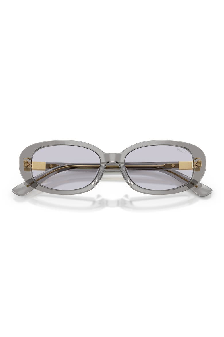 53mm Oval Sunglasses, Alternate, color, SHINY DARK GREY / LILAC