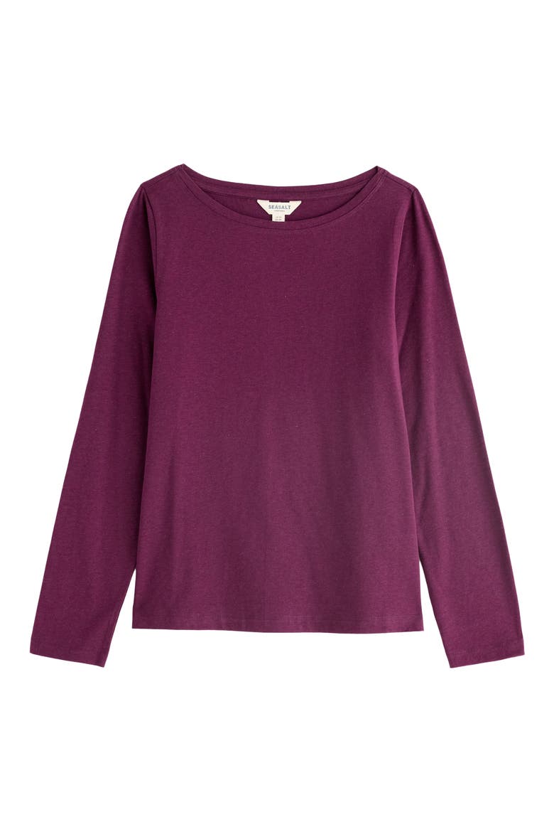 Easel Stretch Organic Cotton Top, Alternate, color, DARK HELLEBORE