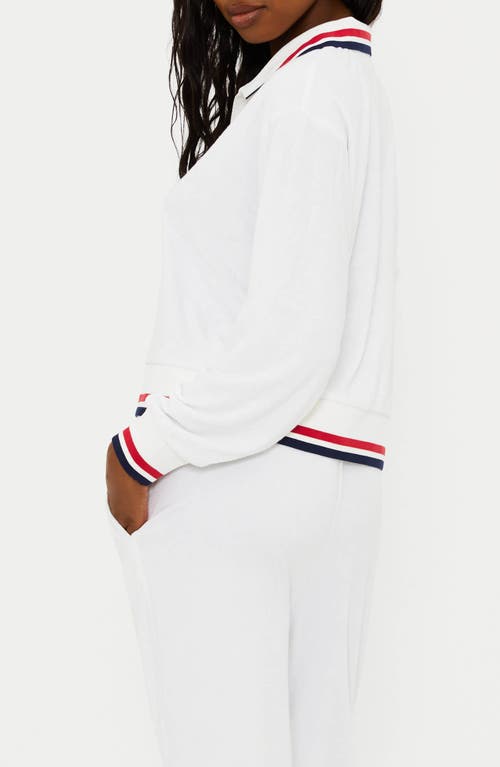 Beach Riot Martina Cover-up Polo Sweater In Americana