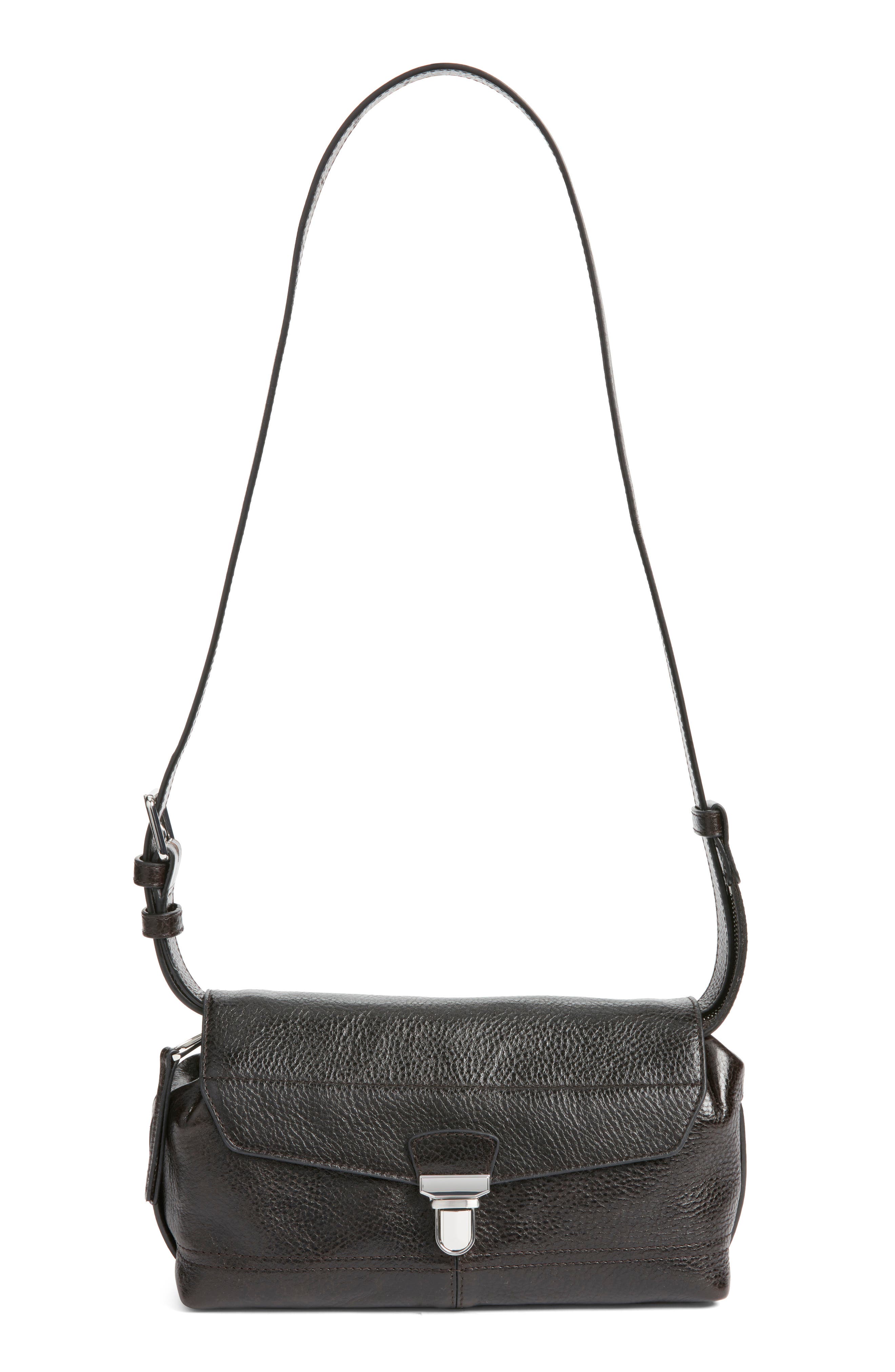 Lemaire Small Gear Croc Embrossed Leather Crossbody, Main, color, Espresso