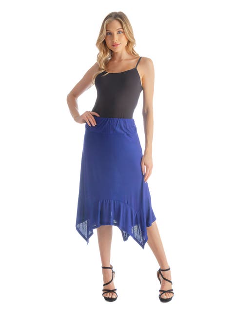 Knee Length Elastic Waist Handkerchief Skirt