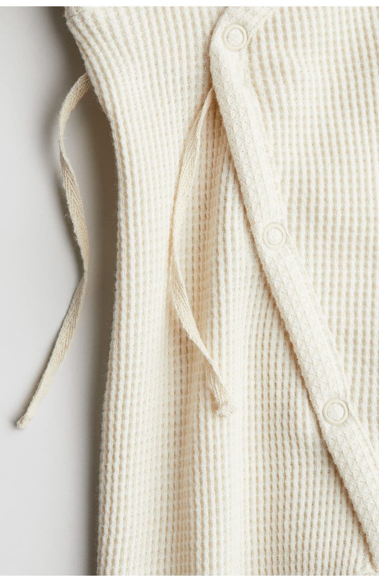 H&M Waffled Cotton Romper Suit, Alternate, color, Cream