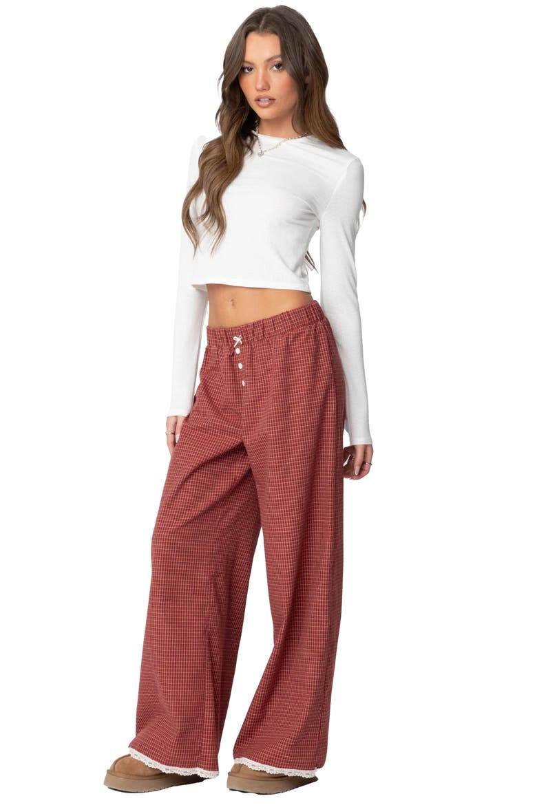Dakota Plaid Pants, Alternate, color, RED
