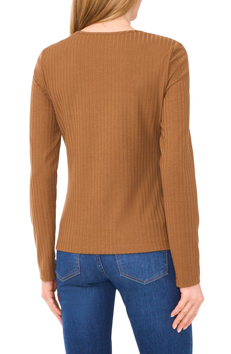 Halogen<sup>®</sup> Fitted Raglan Sleeve Knit Top, Alternate, color, Rich Cognac