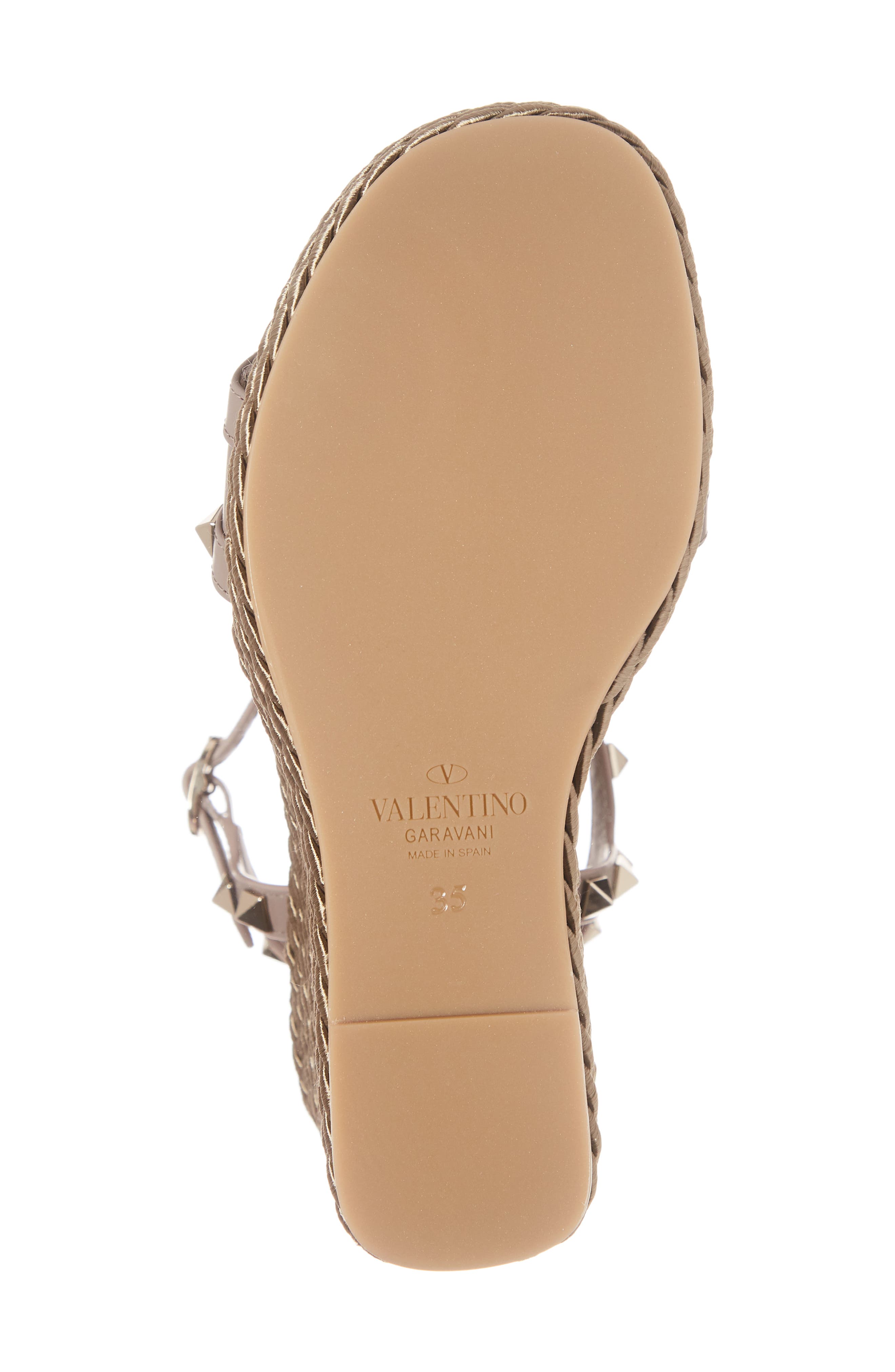 Rockstud Thorchon Espadrille Wedge Sandal, Alternate, color, TAUPE