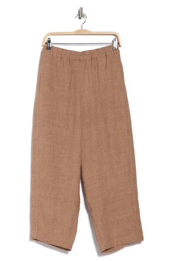 Max Studio Texture Barrel Pants In Brown