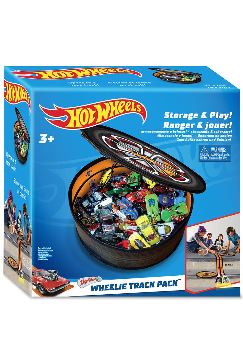 ZipBin Hot Wheels Wheelie Track Pack Storage Case & Racetrack Mat, Main, color, Multicolored