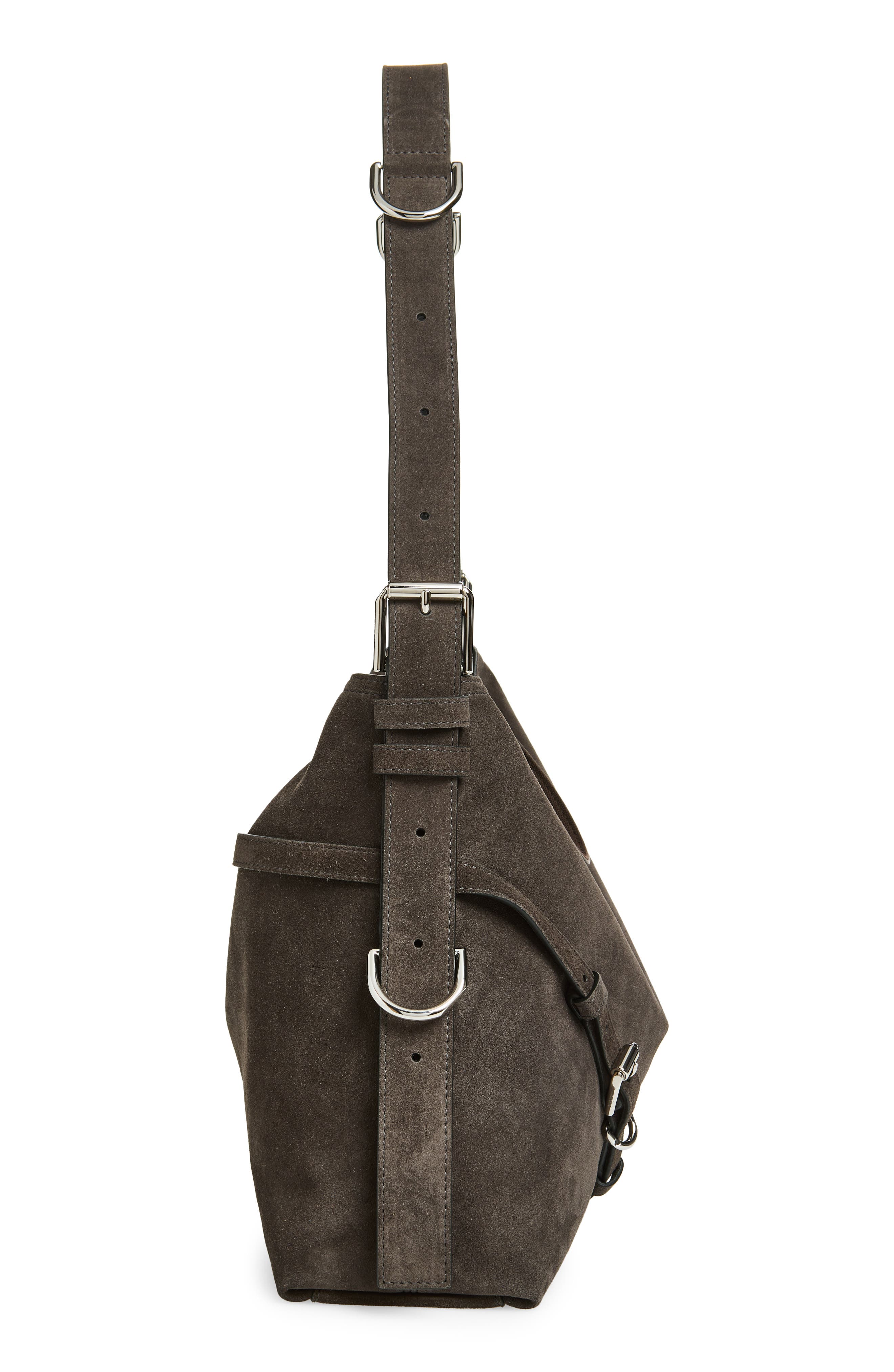 Givenchy Medium Voyou Suede Hobo Bag, Alternate, color, 021-Dark Grey
