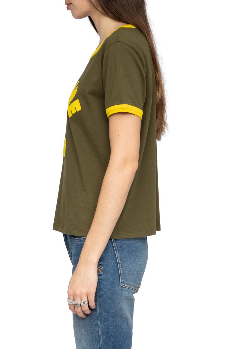 Zadig & Voltaire Alys Voltaire Paris Appliqué Cotton Graphic T-Shirt, Alternate, color, Tilleul