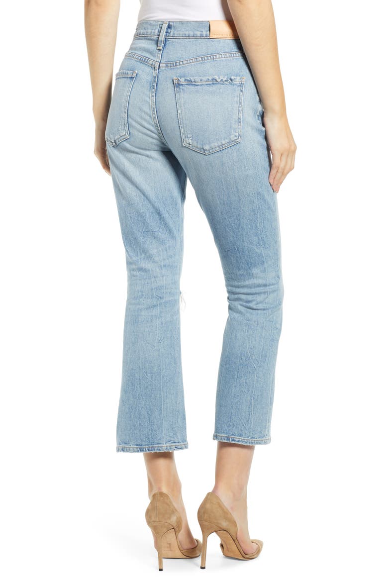 Demy Ripped High Waist Crop Flare Jeans, Alternate, color, STARGAZER