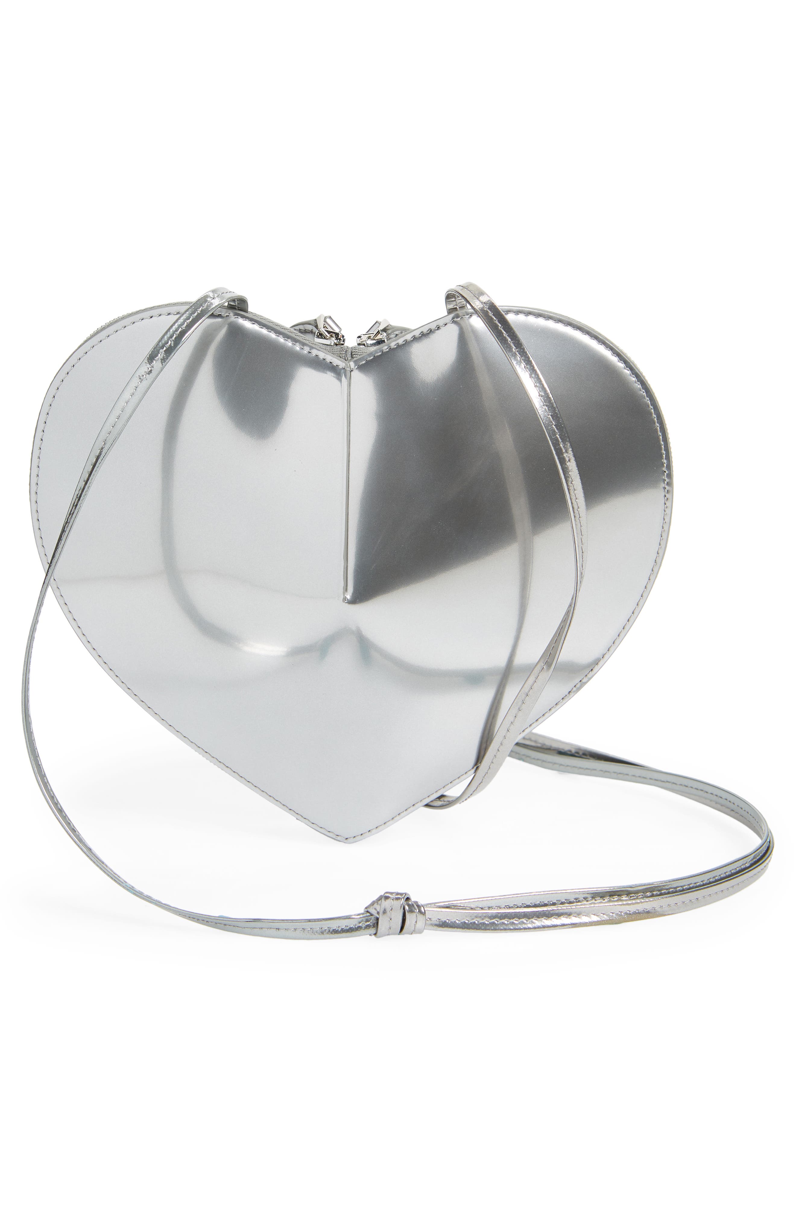 Alaïa Le Coeur Mirrored Leather Crossbody Bag, Alternate, color, 