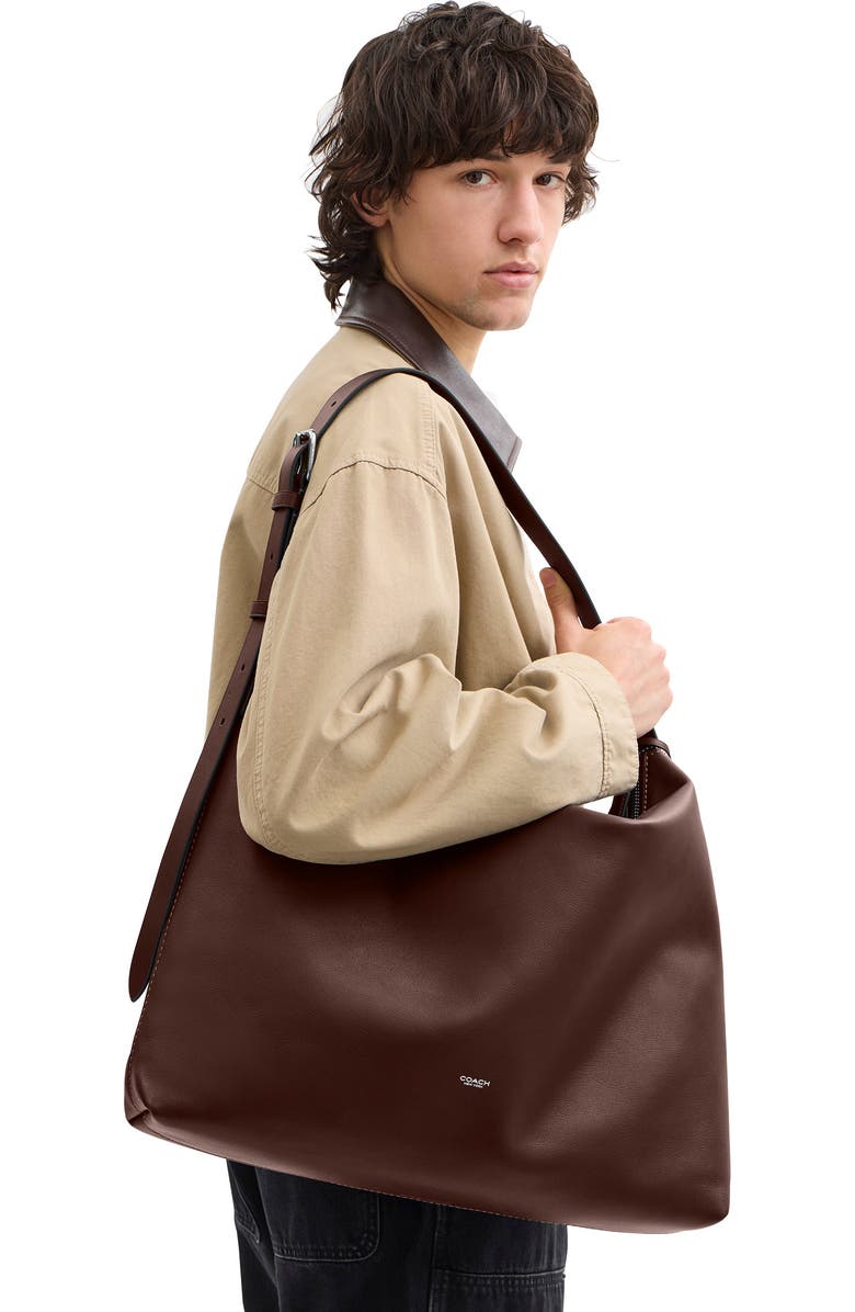COACH Mott Leather Messenger Bag, Alternate, color, Maple
