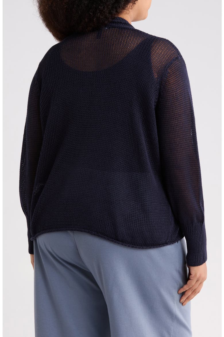 Organic Linen & Organic Cotton Cardigan, Alternate, color, INK