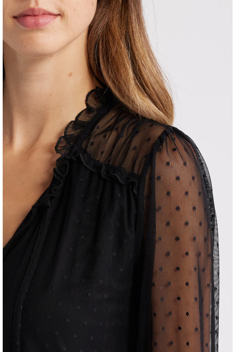Mesh Dot Top, Alternate, color, BLACK