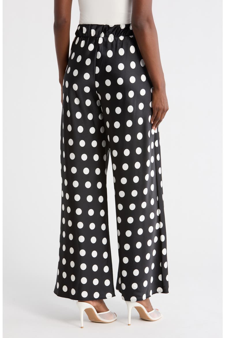 Polka Dot Wide Leg Pants, Alternate, color, BLACK