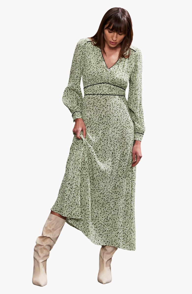 Ro&Zo Ditsy Waist Detail Dress, Main, color,