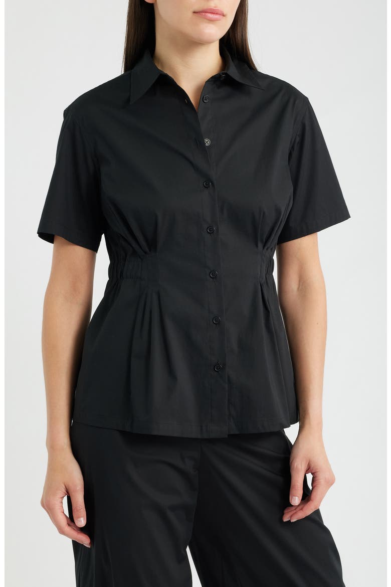 Pleated Waist Shirt, Main, color, ANNE BLACK