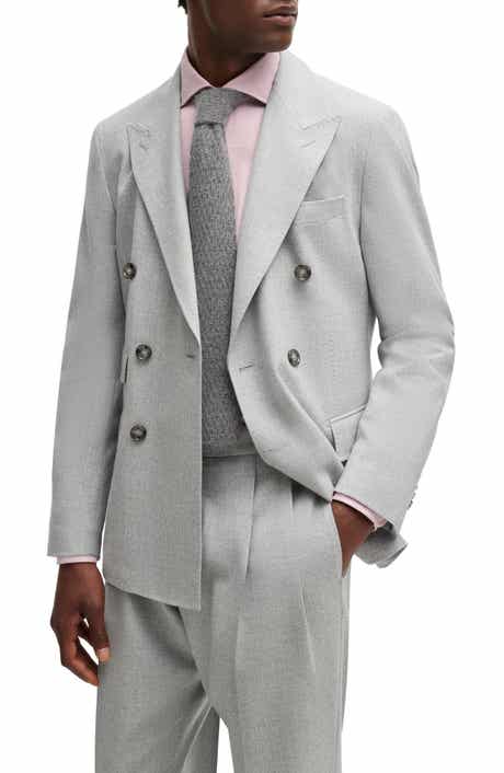 BOSS Camel Heston Plaid Virgin Wool Suit