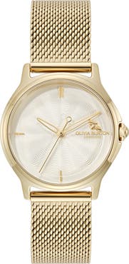 Olivia Burton Classic Bee Mesh Strap Watch, 30mm