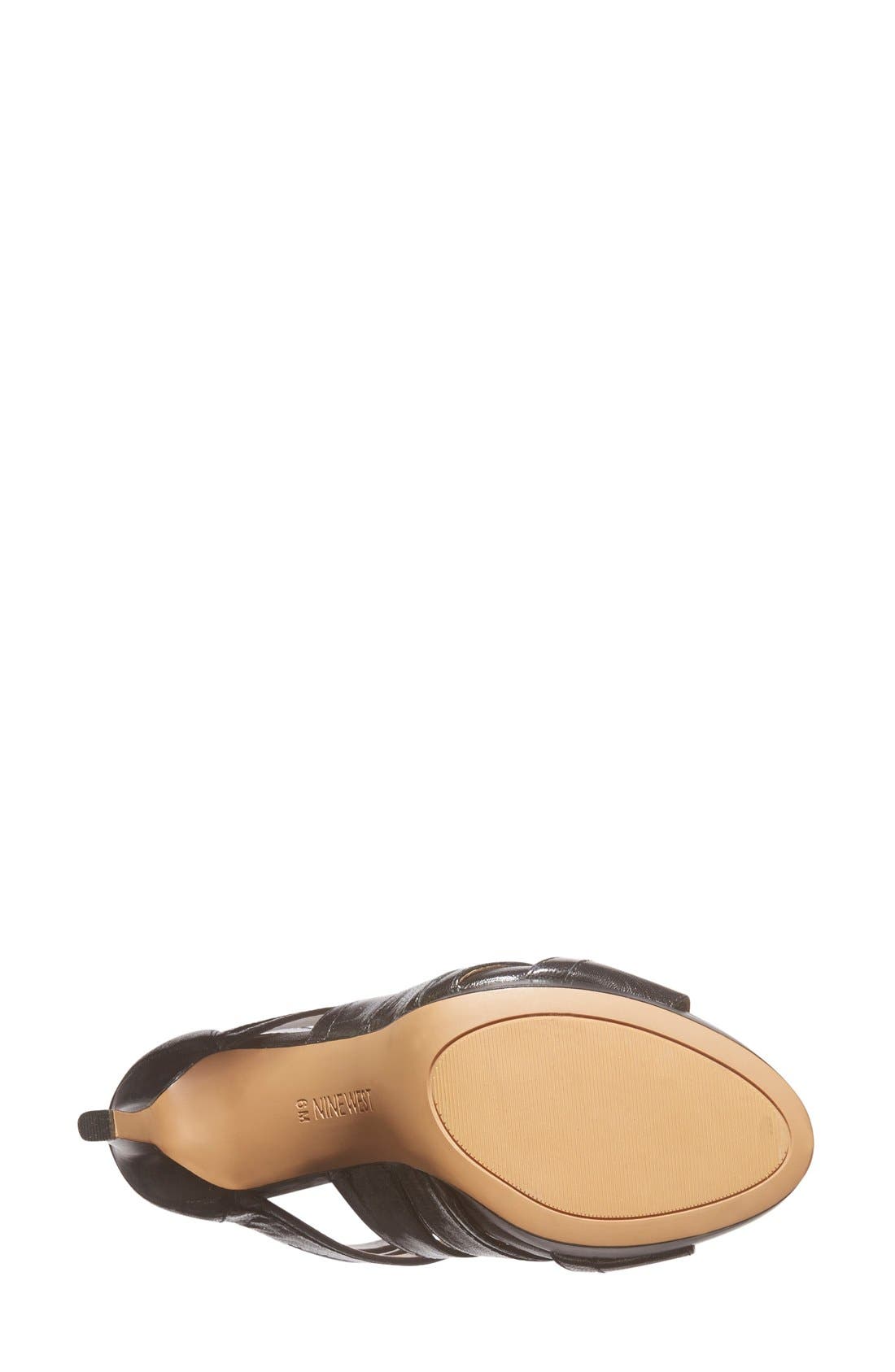 'Bonjorno' Platform Sandal, Alternate, color, BLACK LEATHER