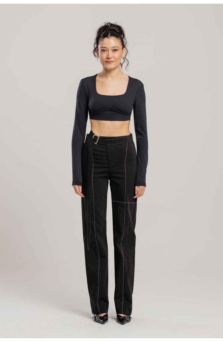 PCFG Free Heaven Stitch Detail Pant, Alternate, color, Black
