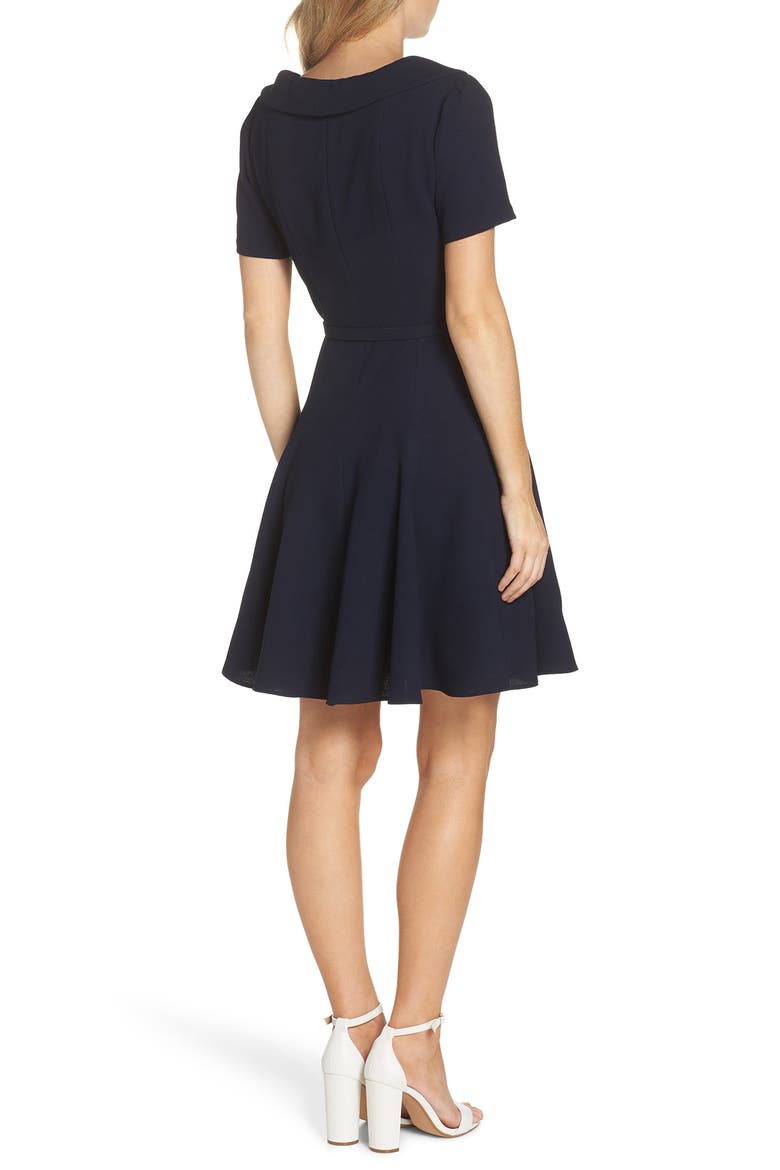 Thea Fit & Flare Dress (Nordstrom Exclusive), Alternate, color, NAVY