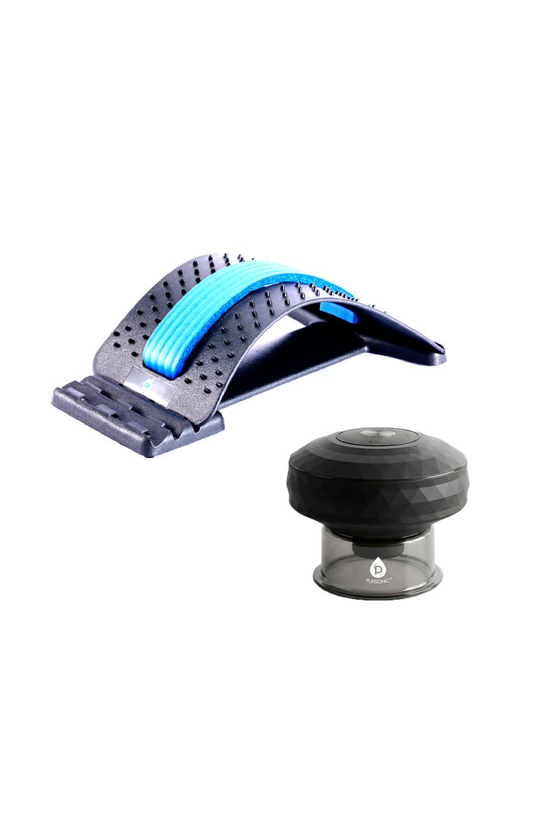 The Ultimate Recovery & Alignment Duo Cupping Therapy Device + Back Stretching Device, Main, color, Black
