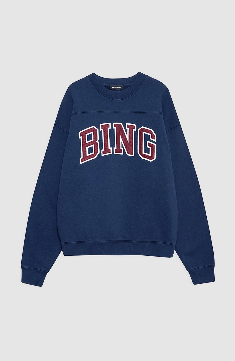 ANINE BING Trenton Sweatshirt, Alternate, color, Washed Navy