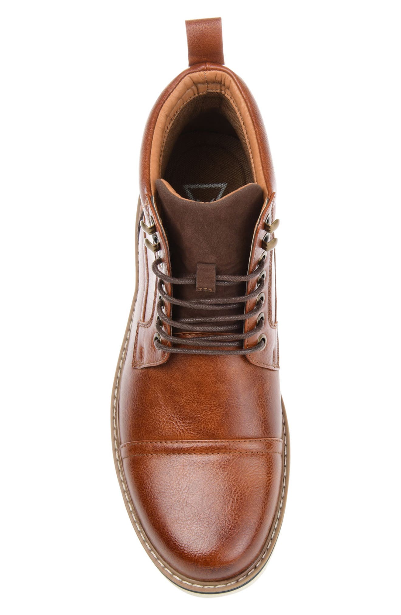 VANCE CO Lucien Vegan Leather Cap Toe Boot, Alternate, color, Brown