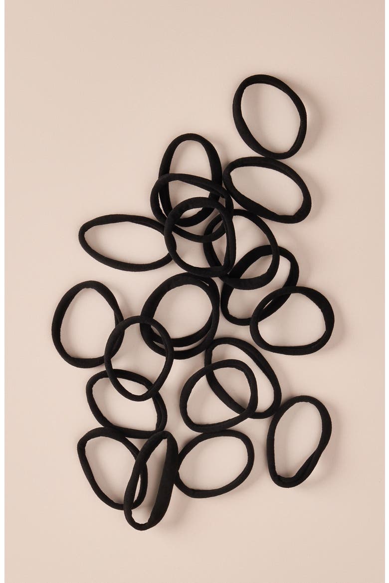 Recycled Nylon 20-Pack Ponytail Holders, Alternate, color, BLACK