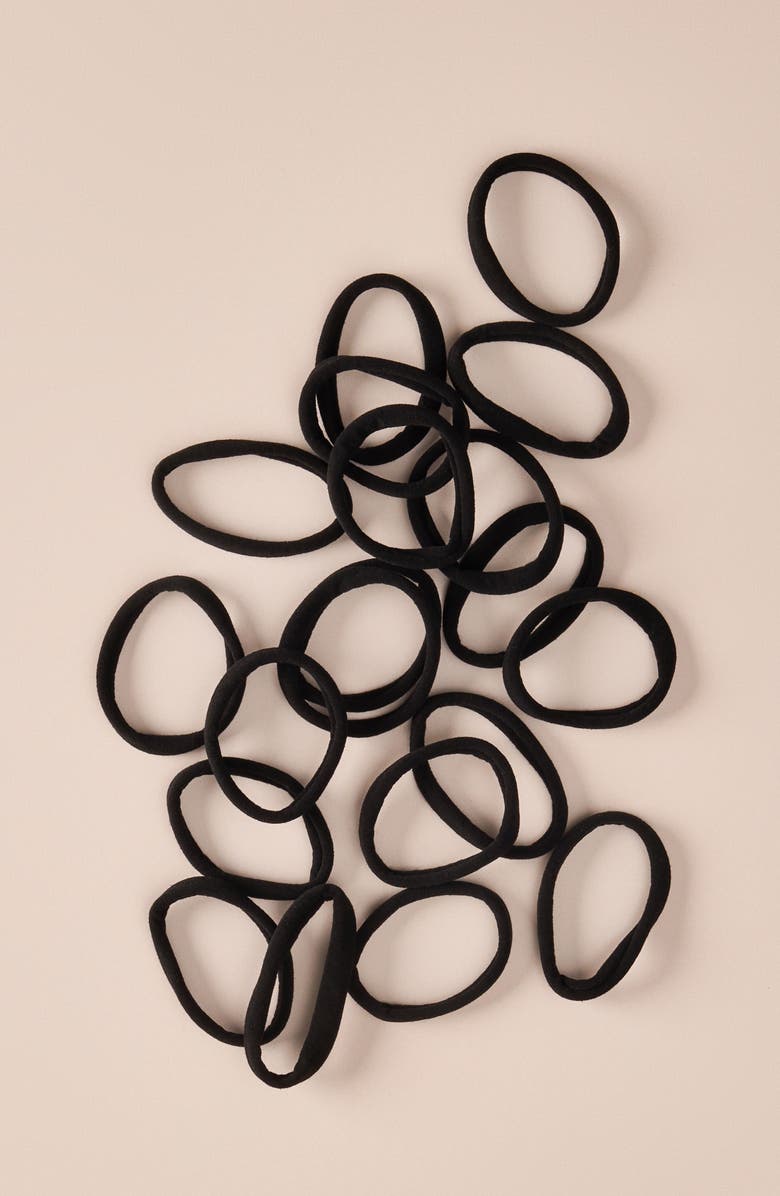 Kitsch Recycled Nylon 20-Pack Ponytail Holders, Alternate, color, Black