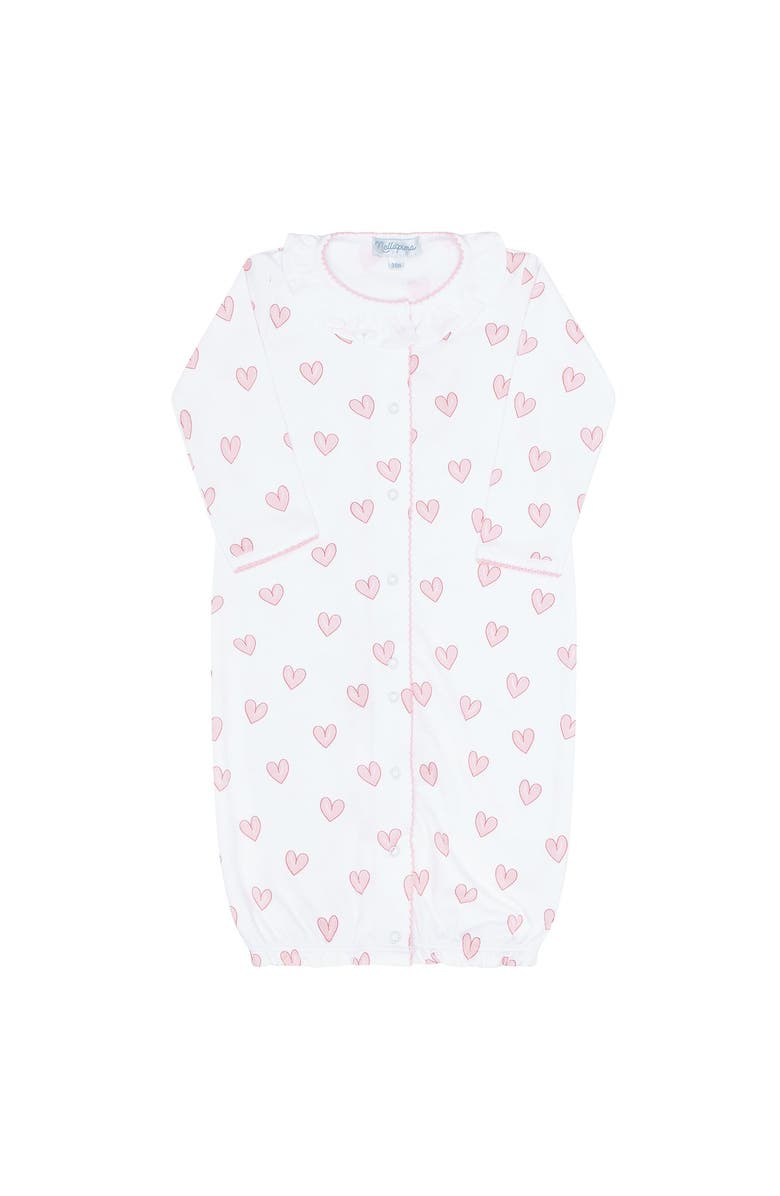 Nellapima Pink Heart Print Converter Gown - Baby, Alternate, color, Pink