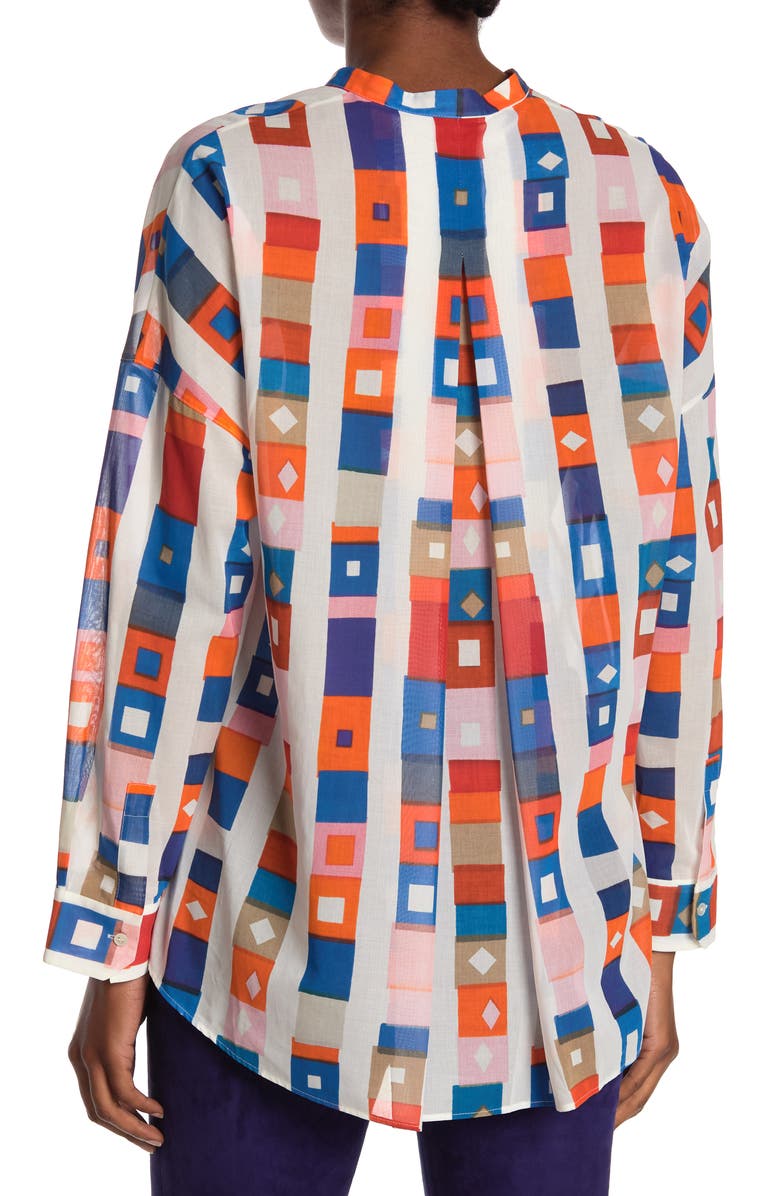 Akris Printed Zip Blouse, Alternate, color, 