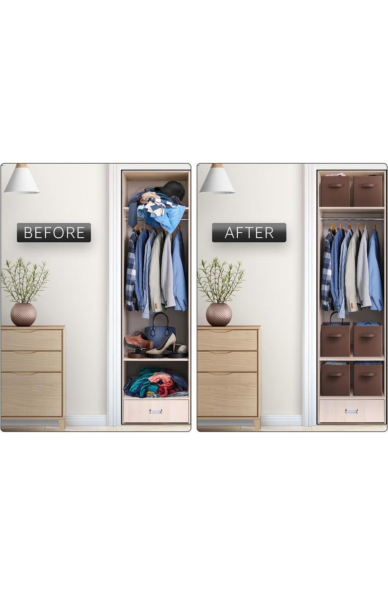 SORBUS Collapsible Storage Cube, Alternate, color, Chocolate